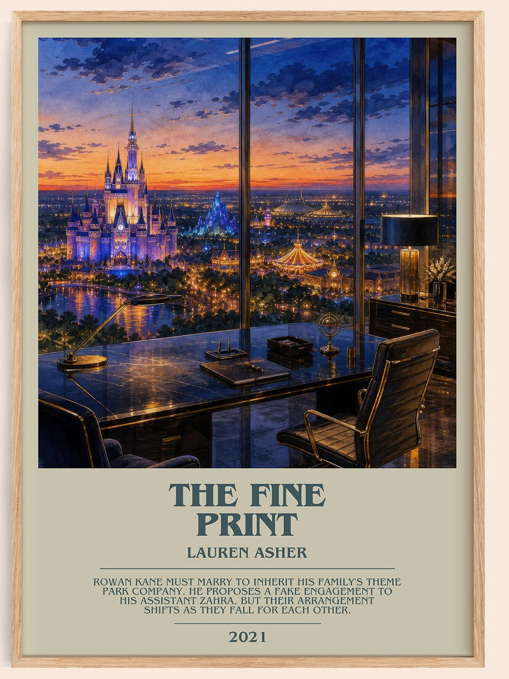 The Fine Print bookish book poster by Lauren Asher – framed literary art print