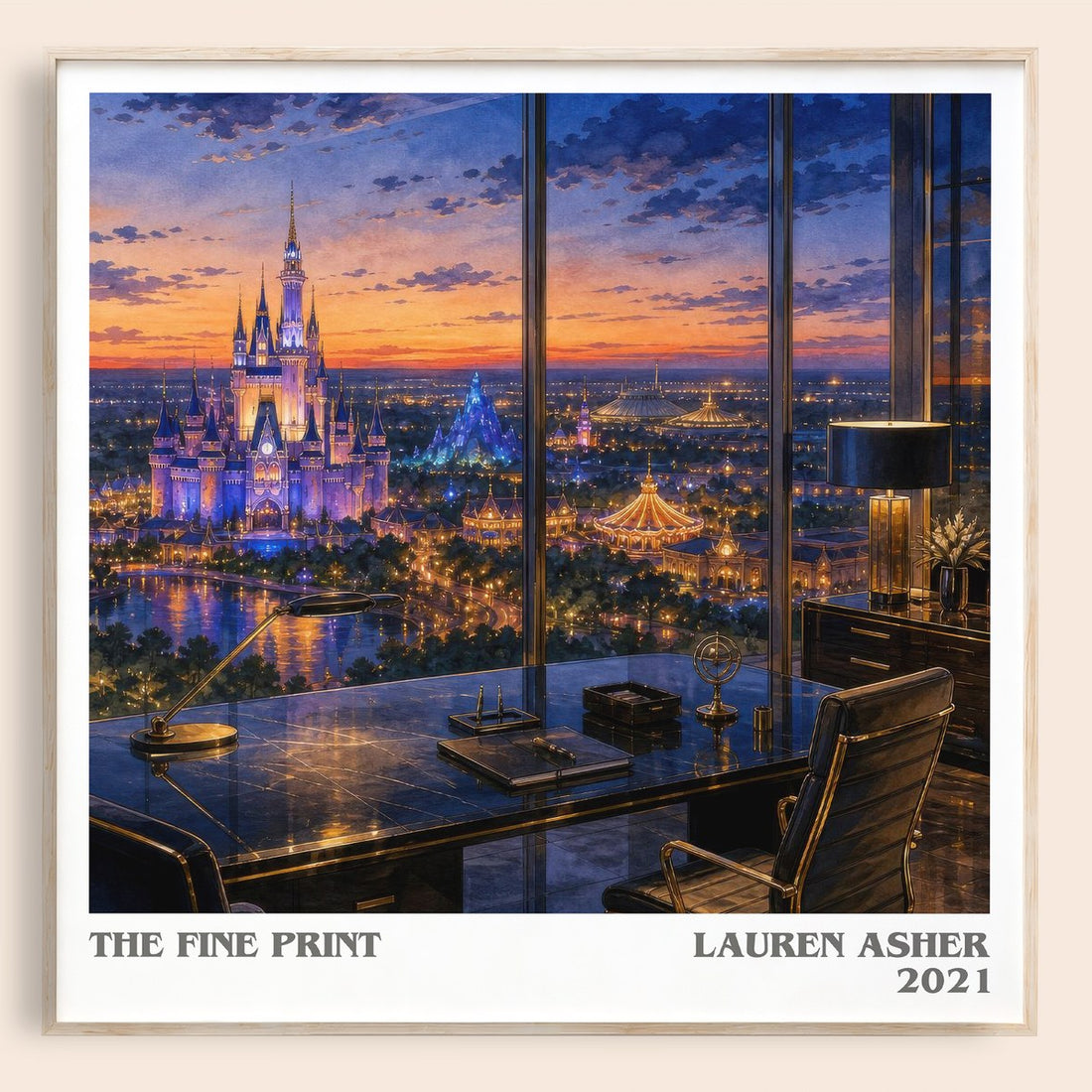 The Fine Print literary book poster by Lauren Asher – framed literary art print