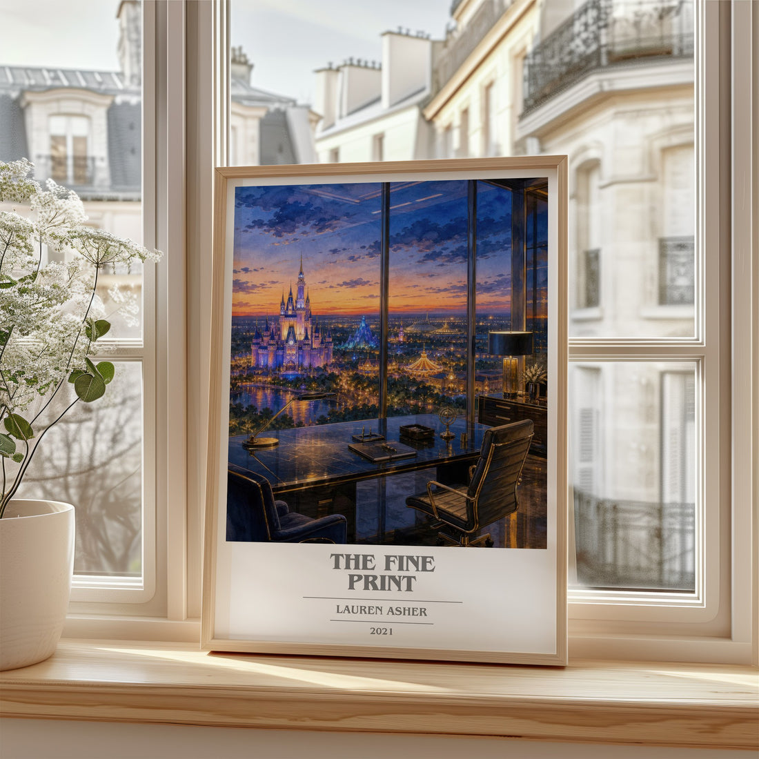 The Fine Print book cover poster colour and style options – Lauren Asher book art
