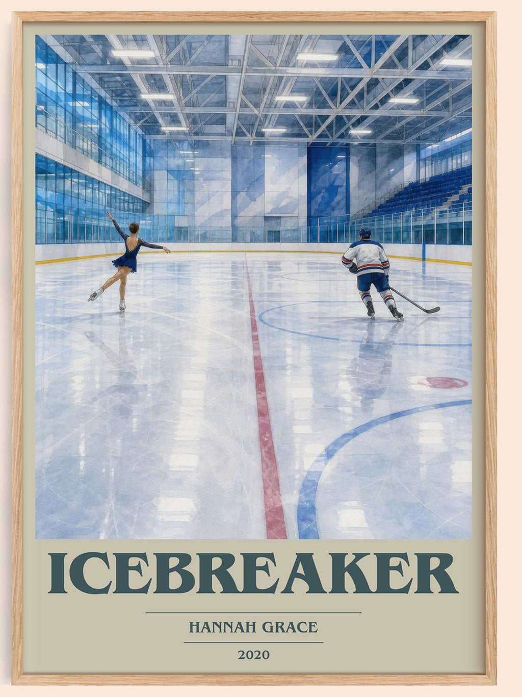 Icebreaker book cover book poster by Hannah Grace – framed literary art print