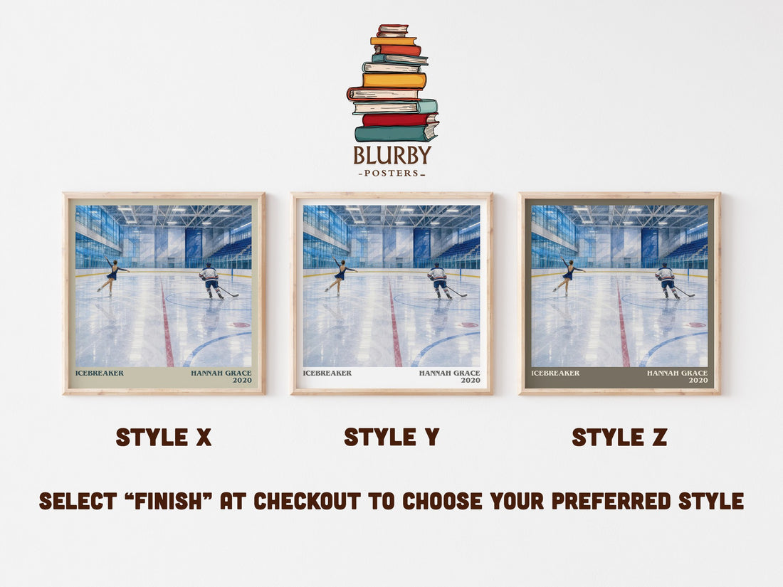 Icebreaker literary print in frame leaning in hallway – romance wall art (mockup)