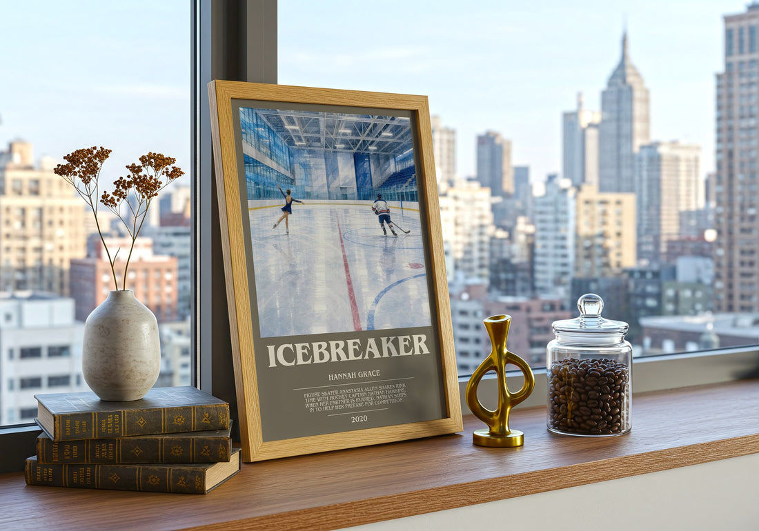 Icebreaker bookish print framed by window – literary home decor