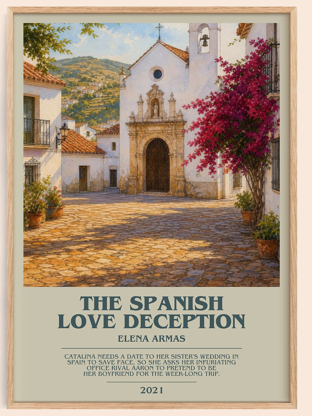 The Spanish Love Deception bookish book poster by Elena Armas – framed literary art print