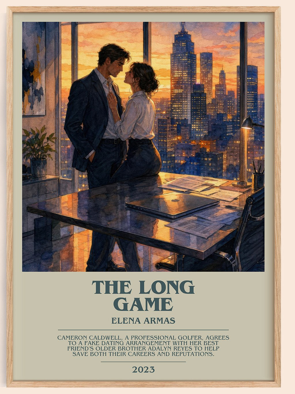 The Long Game bookish book poster by Elena Armas – framed literary art print
