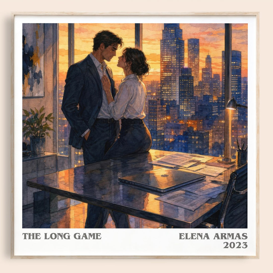 The Long Game literary book poster by Elena Armas – framed literary art print
