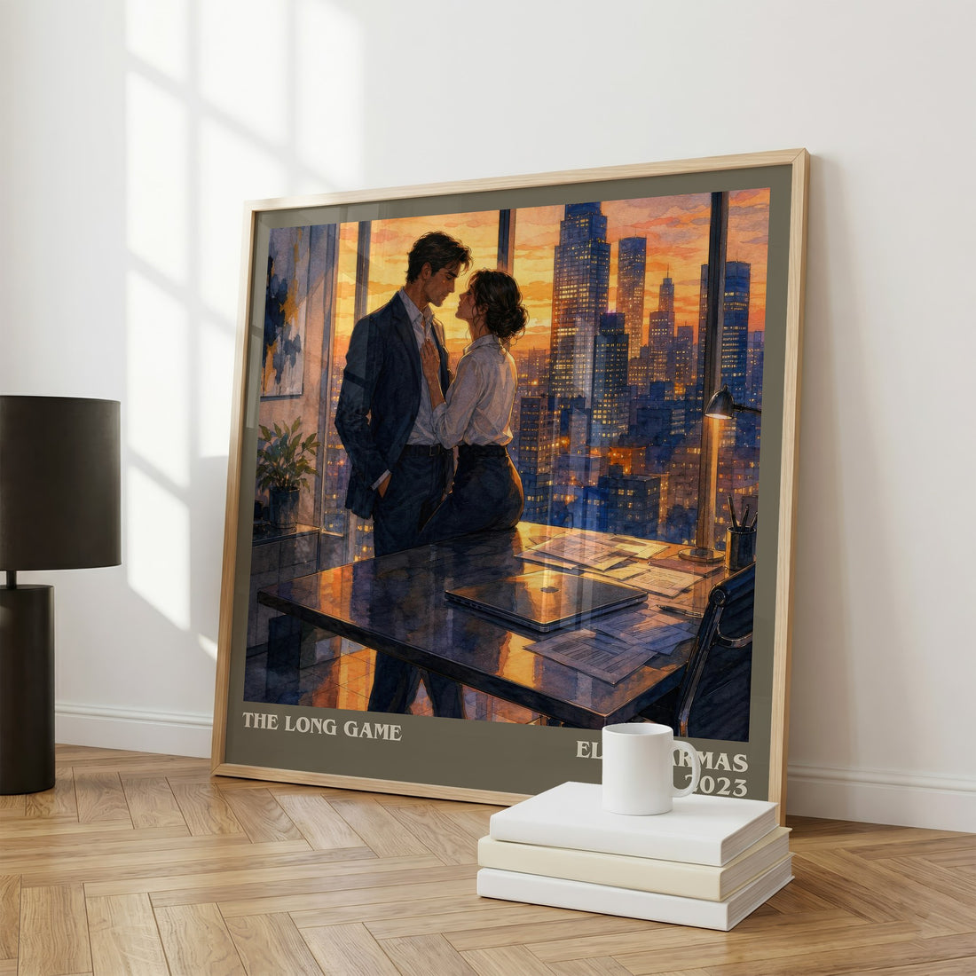 The Long Game literary print framed by window – literary home decor