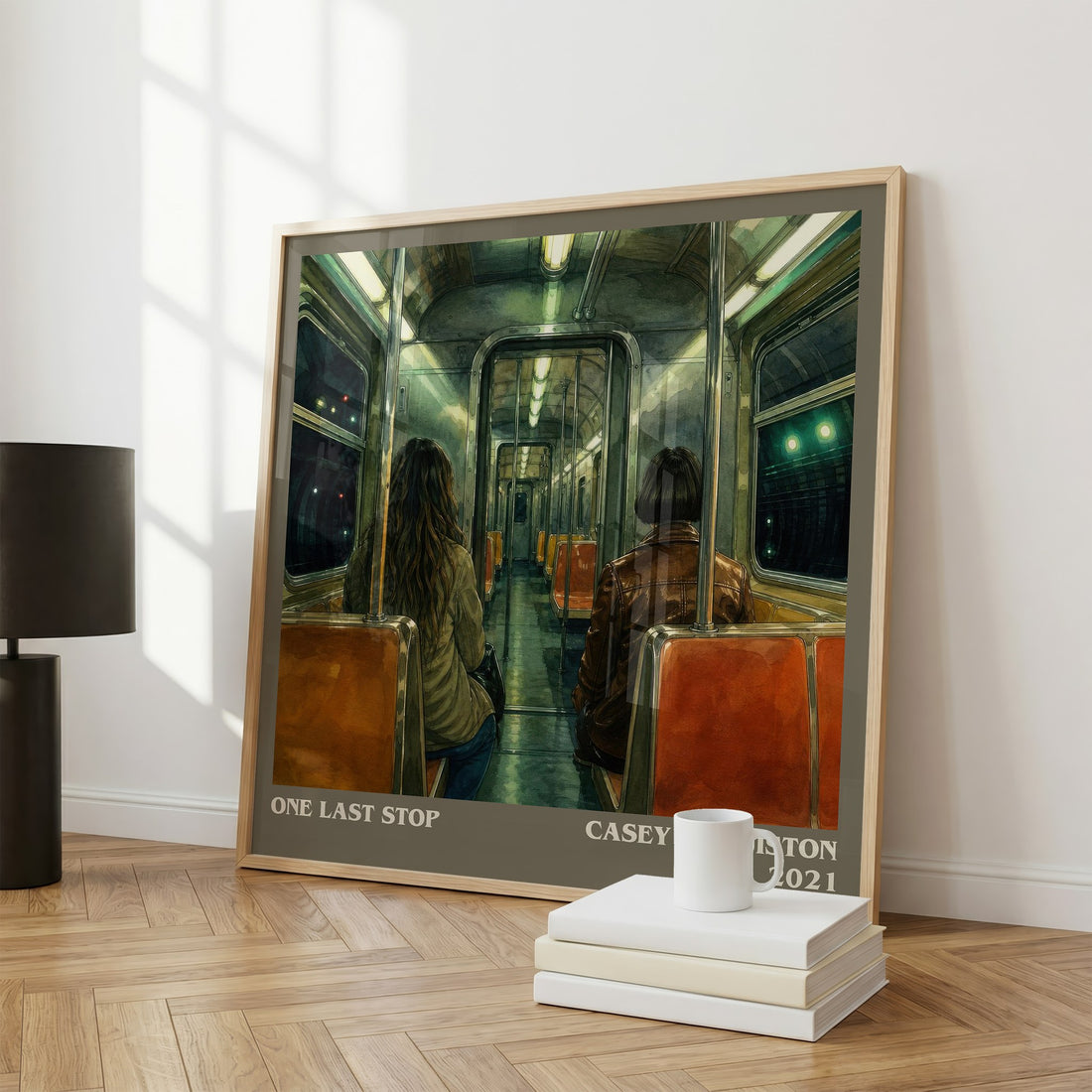 One Last Stop literary print framed by window – literary home decor