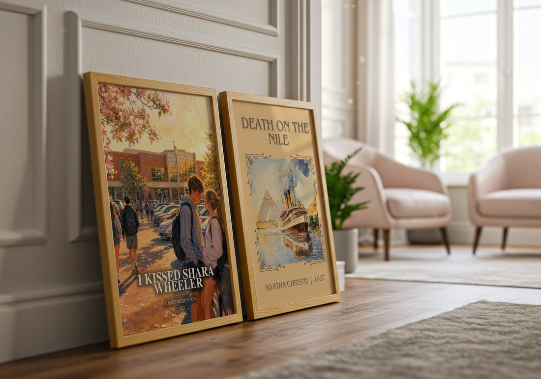 I Kissed Shara Wheeler watercolour print framed by window – literary home decor