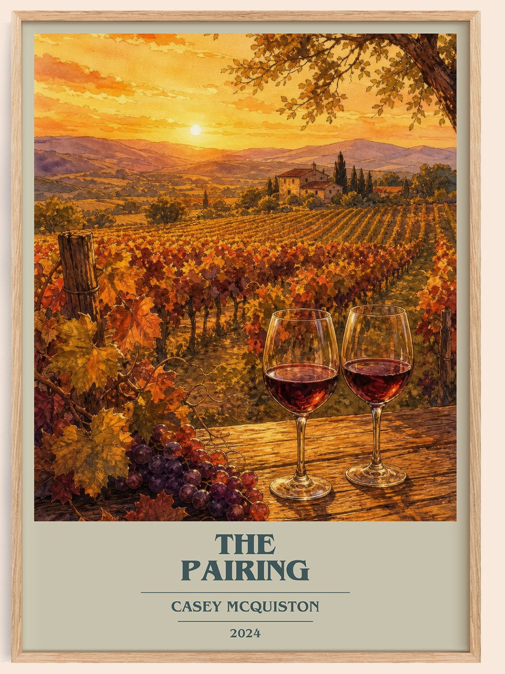 The Pairing book cover book poster by Casey McQuiston – framed literary art print