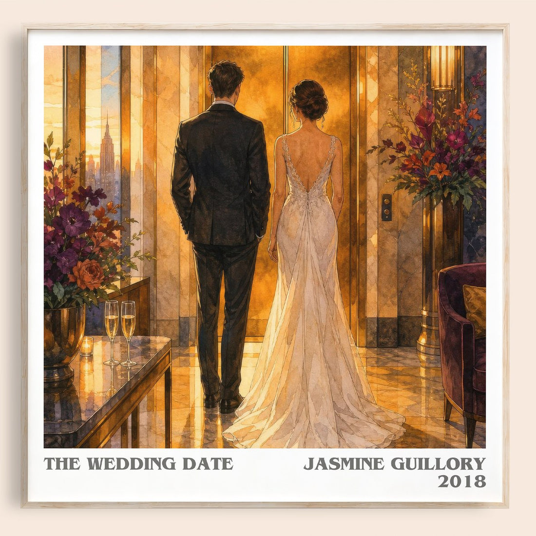 The Wedding Date literary book poster by Jasmine Guillory – framed literary art print