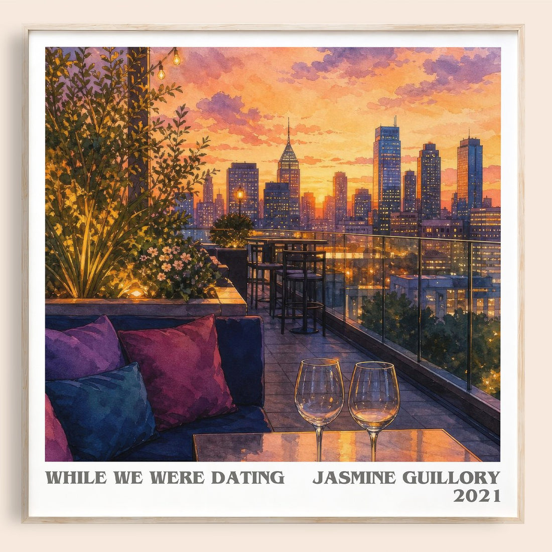 While We Were Dating literary book poster by Jasmine Guillory – framed literary art print