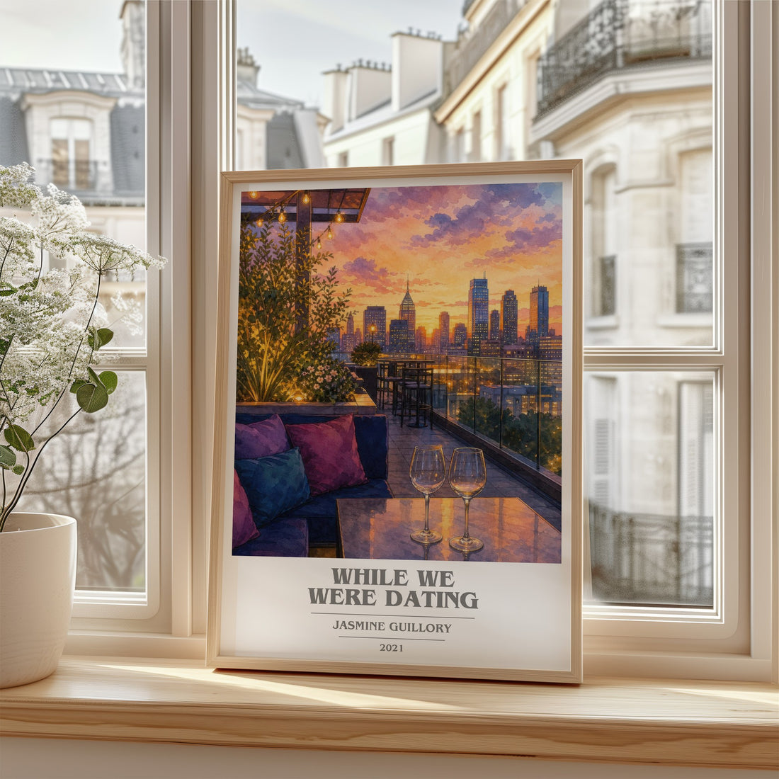 While We Were Dating book cover poster colour and style options – Jasmine Guillory book art