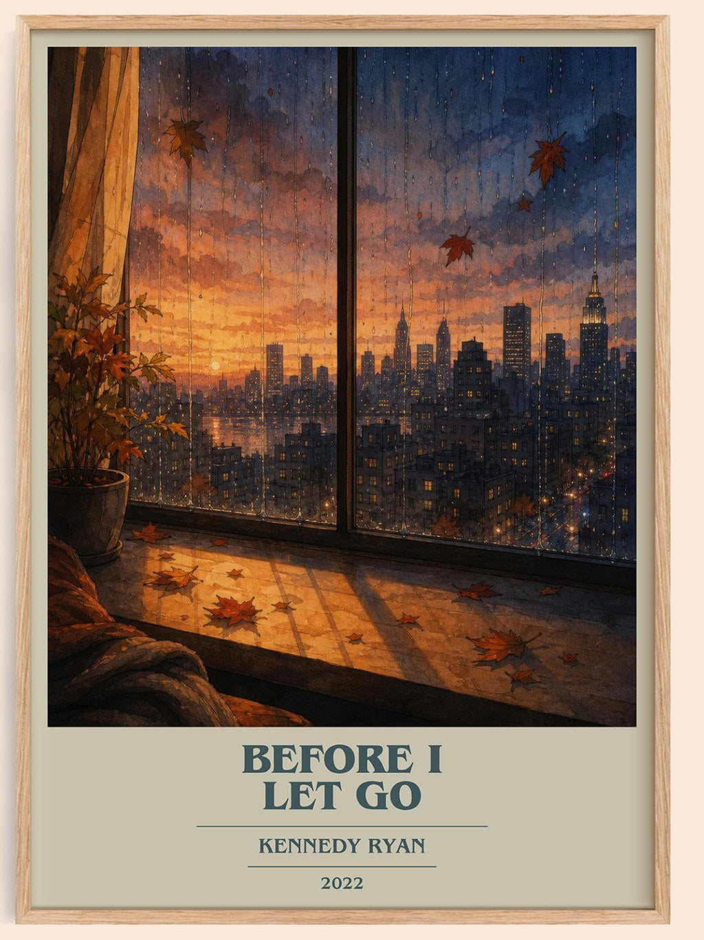 Before I Let Go book cover book poster by Kennedy Ryan – framed literary art print