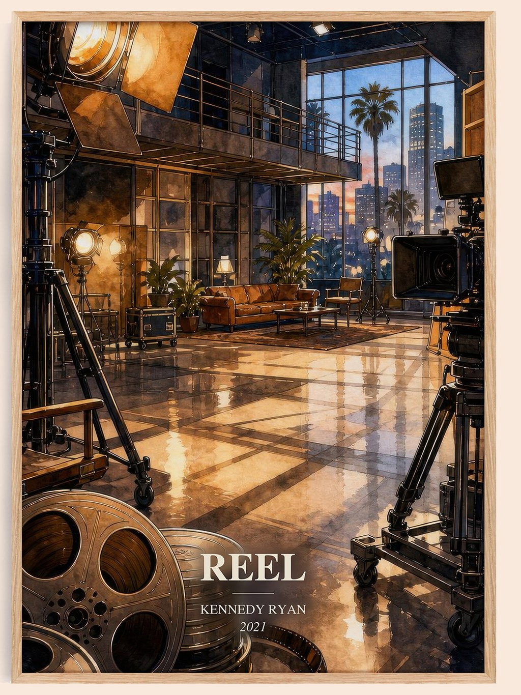 Reel watercolour book poster by Kennedy Ryan – framed literary art print