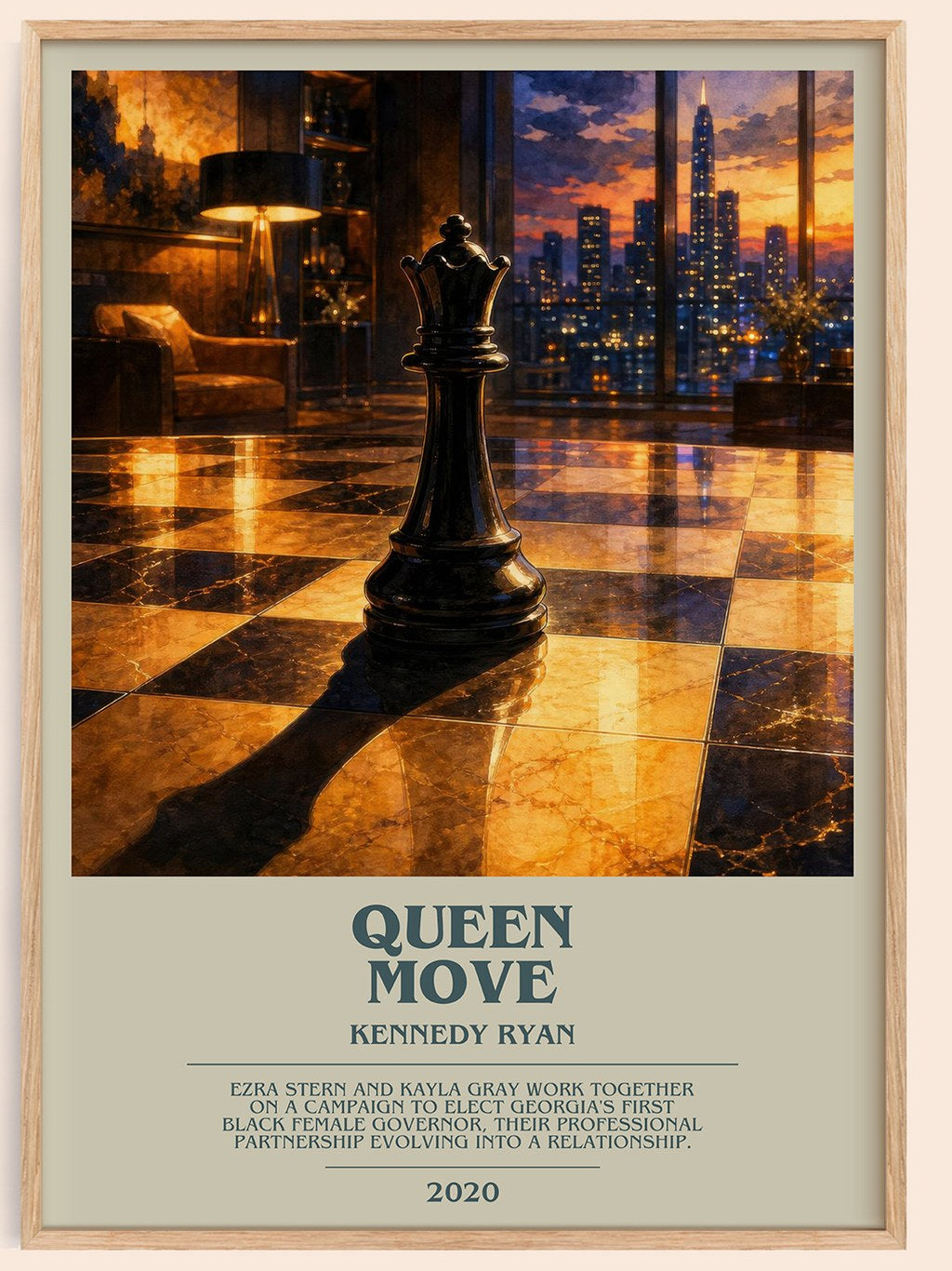 Queen Move bookish book poster by Kennedy Ryan – framed literary art print
