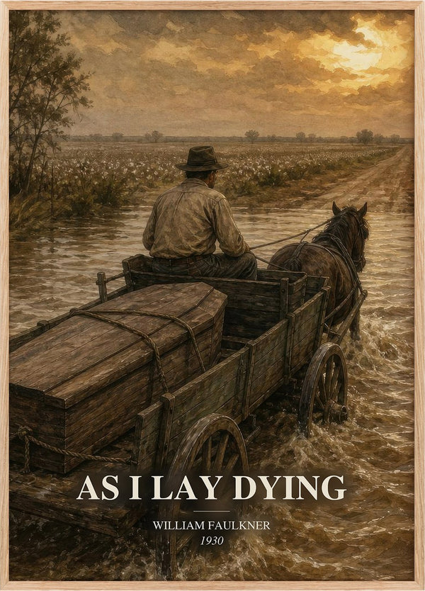 As I Lay Dying Book Watercolour Illustration by William Faulkner