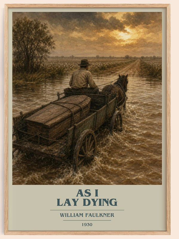 As I Lay Dying book cover book poster by William Faulkner – framed literary art print