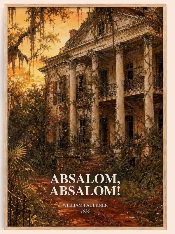 Absalom, Absalom! watercolour book poster by William Faulkner – framed literary art print