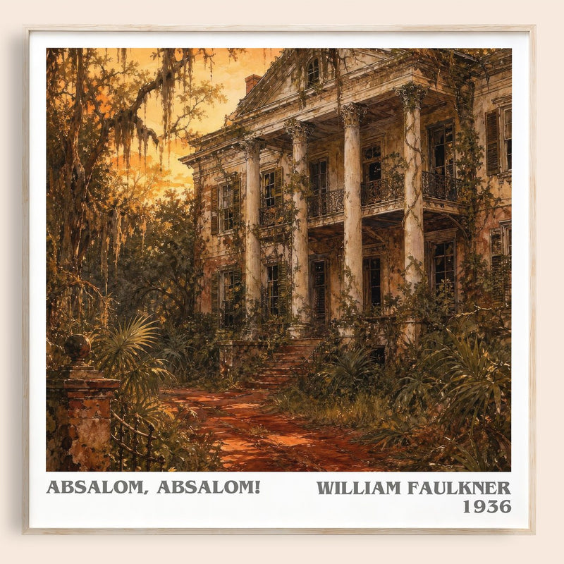 Absalom, Absalom! literary book poster by William Faulkner – framed literary art print