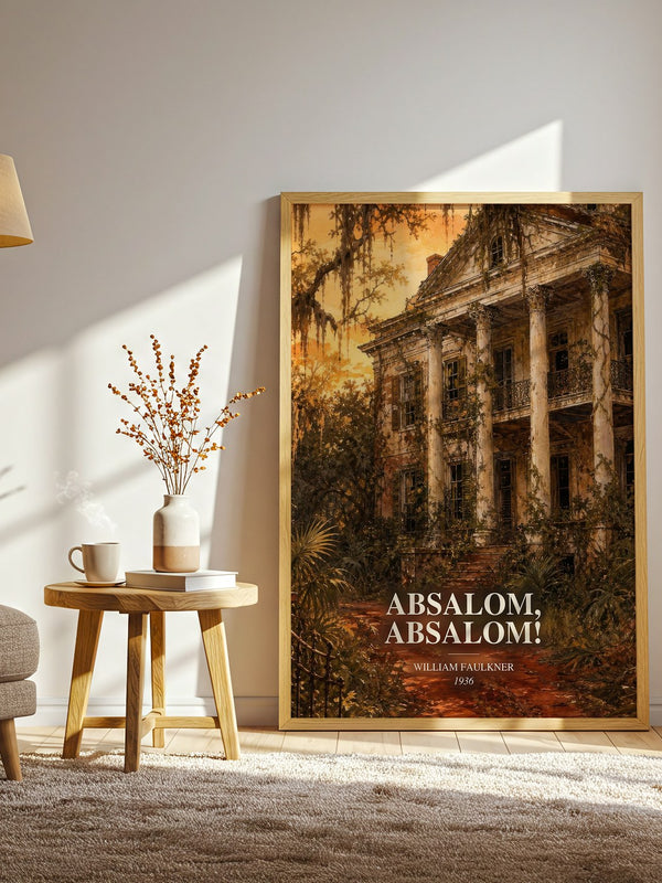 Absalom, Absalom! watercolour print in frame leaning in hallway – gothic wall art