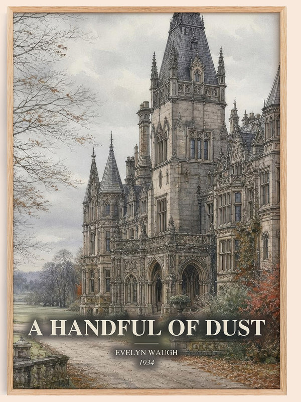 A Handful of Dust watercolour book poster by Evelyn Waugh – framed literary art print