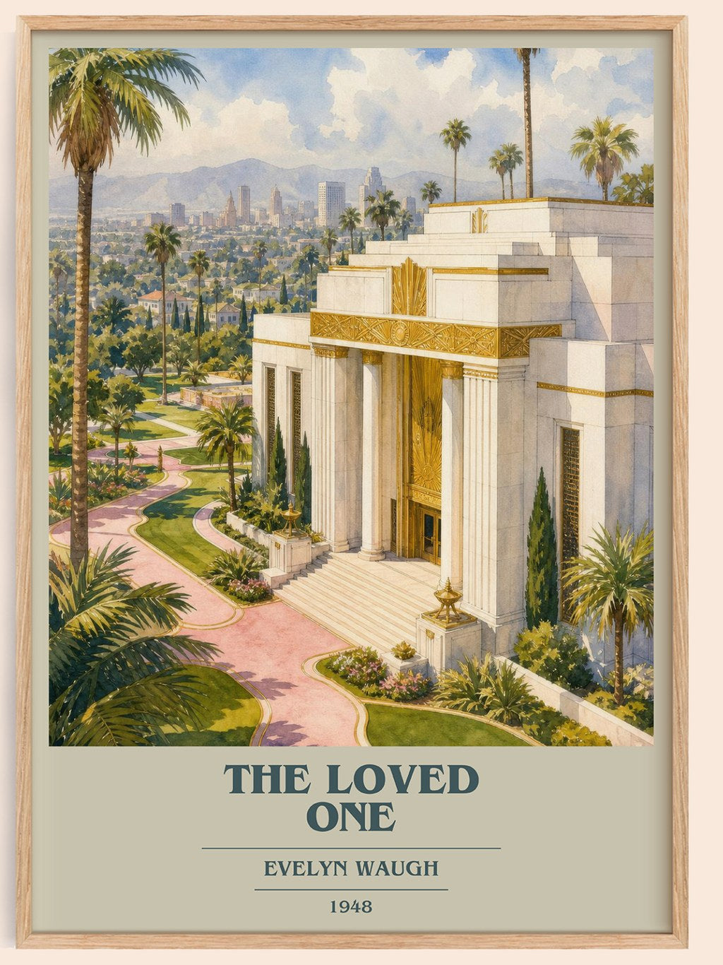 The Loved One book cover book poster by Evelyn Waugh – framed literary art print