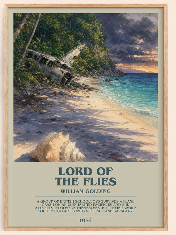 Lord of the Flies bookish book poster by William Golding – framed literary art print