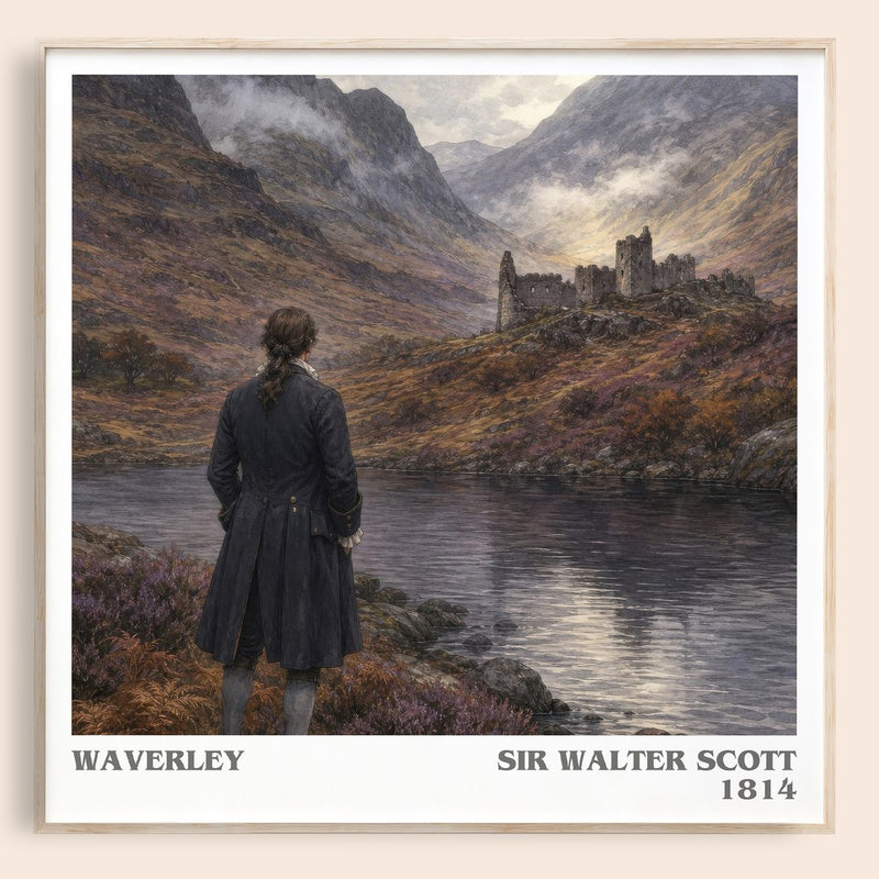 Waverley literary book poster by Sir Walter Scott – framed literary art print