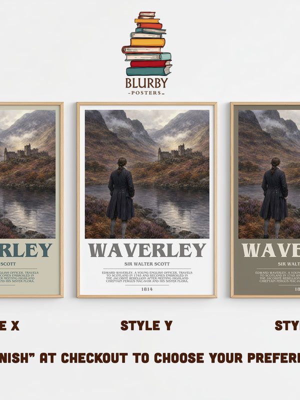 Waverley bookish print in frame leaning in hallway – historical fiction wall art
