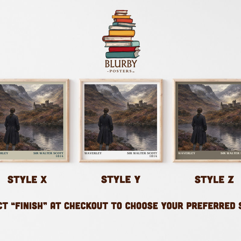 Waverley literary print in frame leaning in hallway – historical fiction wall art