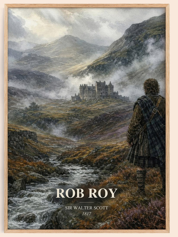 Rob Roy watercolour book poster by Sir Walter Scott – framed literary art print
