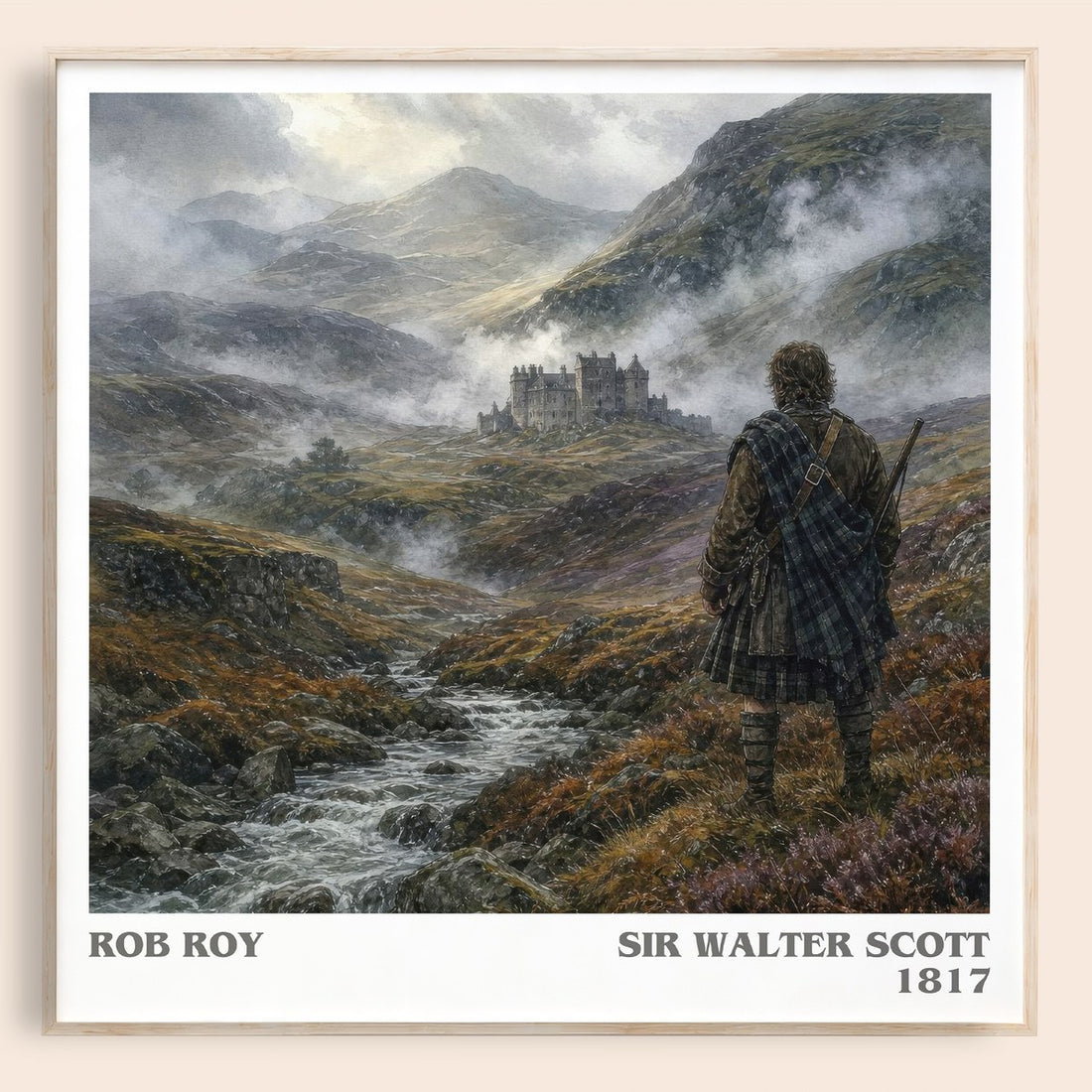 Rob Roy literary book poster by Sir Walter Scott – framed literary art print