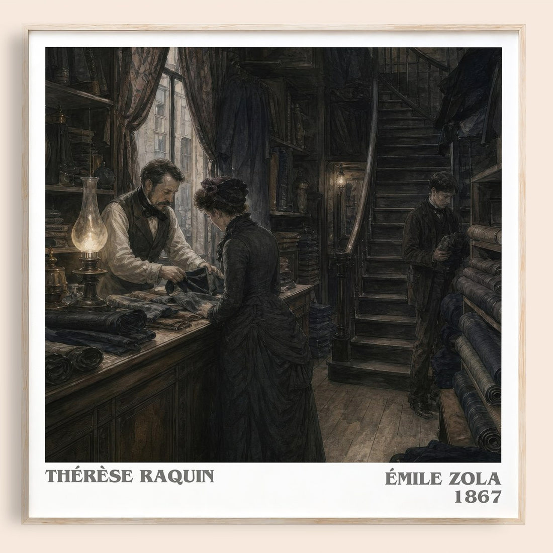 Thérèse Raquin literary book poster by Émile Zola – framed literary art print