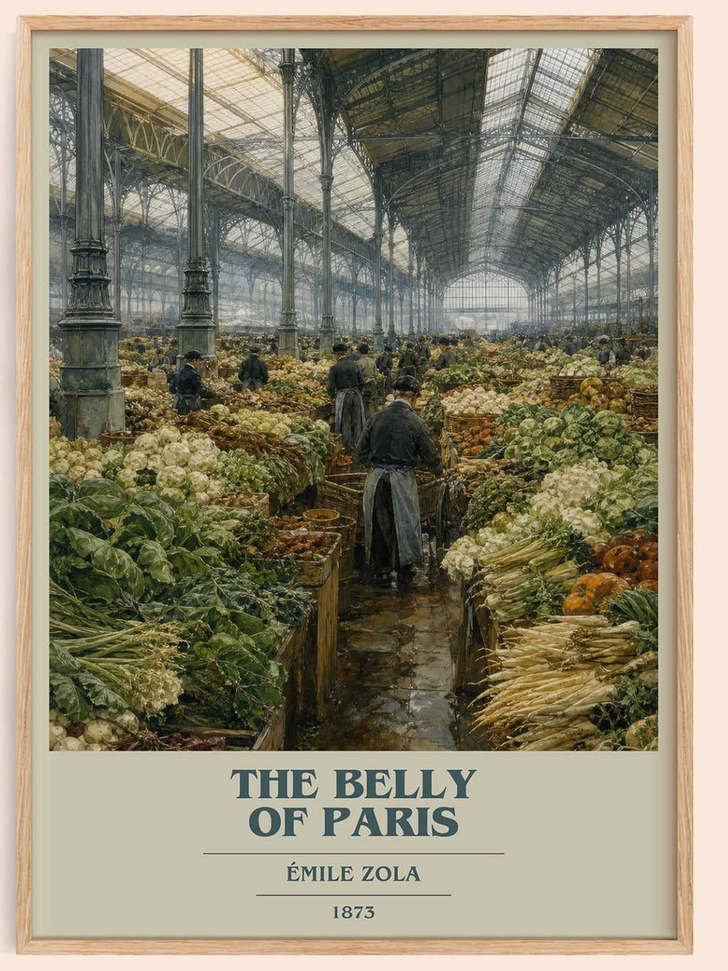 The Belly of Paris book cover book poster by Émile Zola – framed literary art print