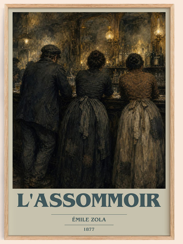 L'Assommoir book cover book poster by Émile Zola – framed literary art print