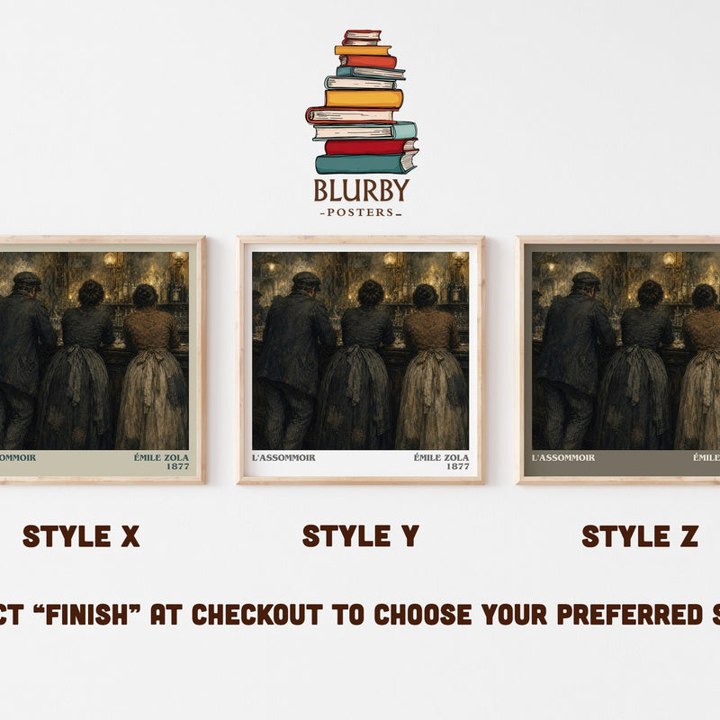 L'Assommoir literary print in frame leaning in hallway – classic literature wall art