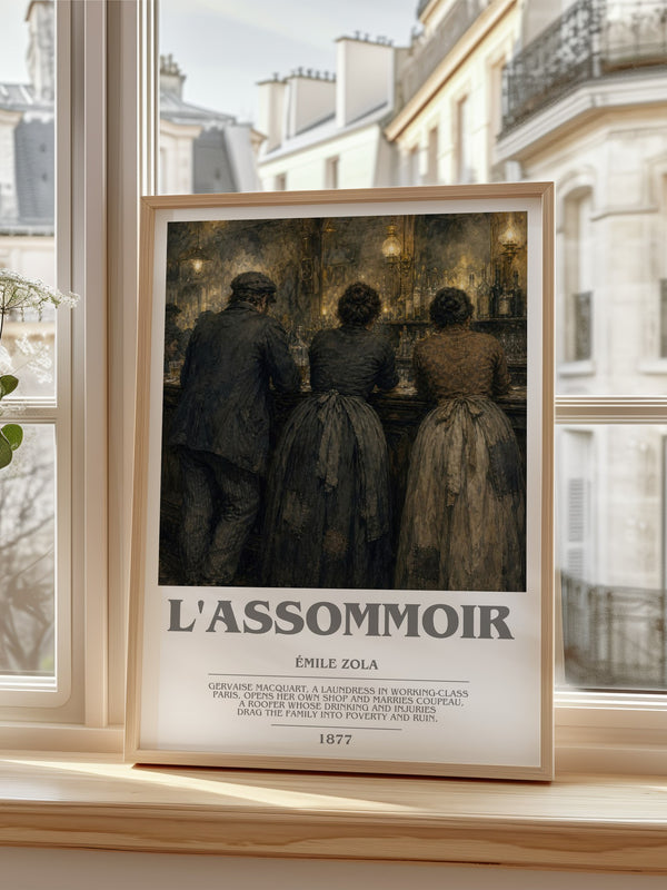 L'Assommoir bookish poster colour and style options – Émile Zola book art