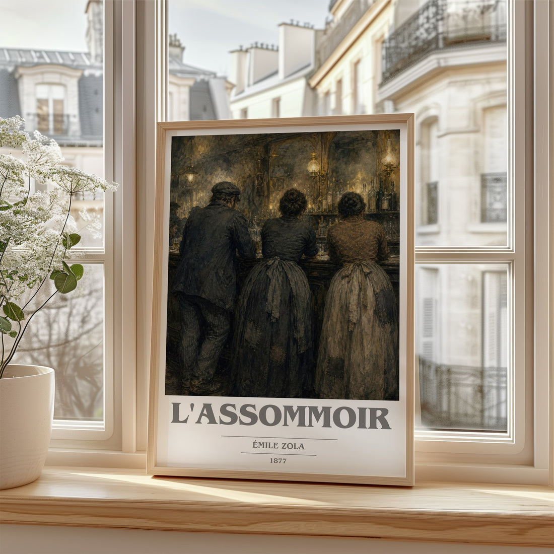 L'Assommoir book cover poster colour and style options – Émile Zola book art