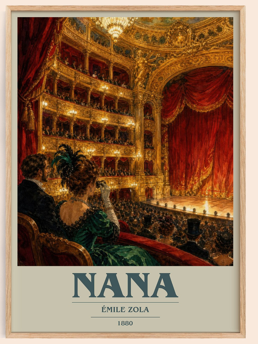 Nana book cover book poster by Émile Zola – framed literary art print