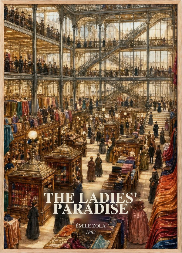 The Ladies' Paradise Book Watercolour Illustration by Émile Zola