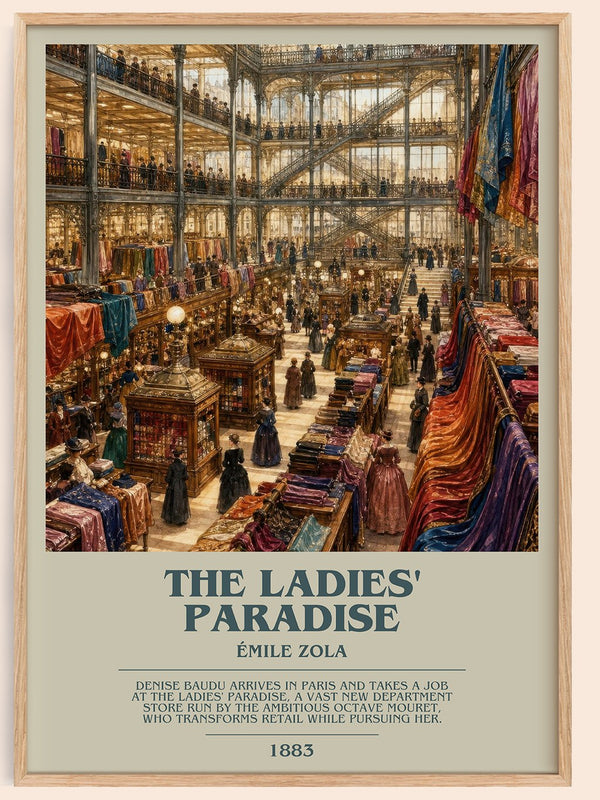 The Ladies' Paradise bookish book poster by Émile Zola – framed literary art print