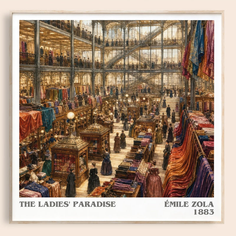 The Ladies' Paradise literary book poster by Émile Zola – framed literary art print