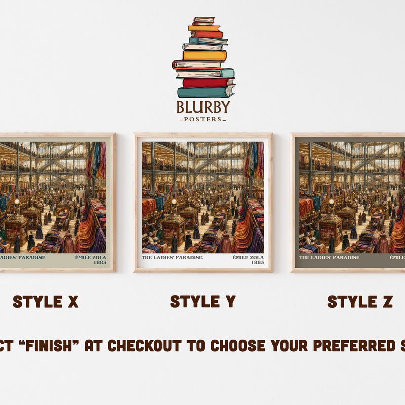 The Ladies' Paradise literary print in frame leaning in hallway – classic literature wall art