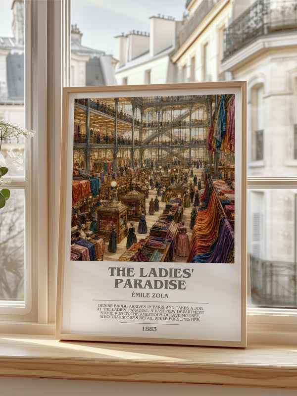 The Ladies' Paradise bookish poster colour and style options – Émile Zola book art