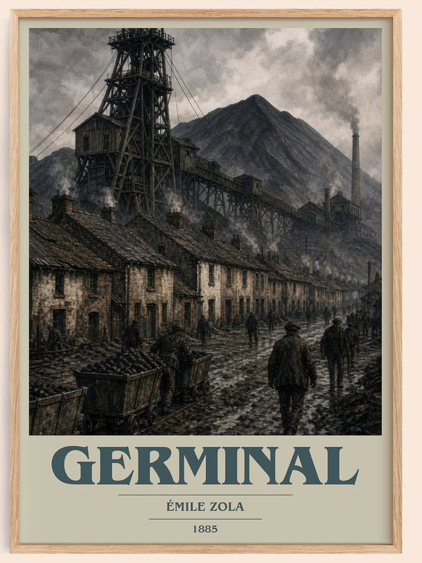 Germinal book cover book poster by Émile Zola – framed literary art print