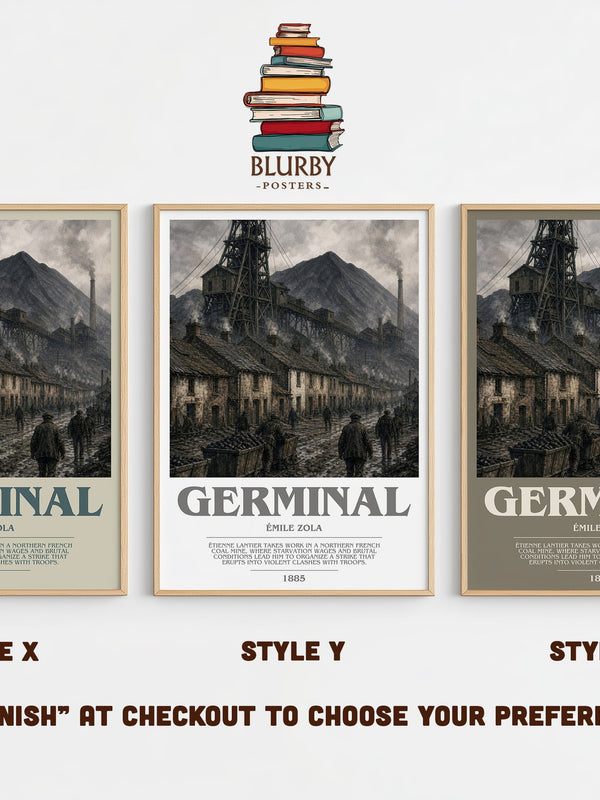 Germinal bookish print in frame leaning in hallway – classic literature wall art
