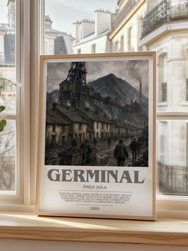 Germinal bookish poster colour and style options – Émile Zola book art