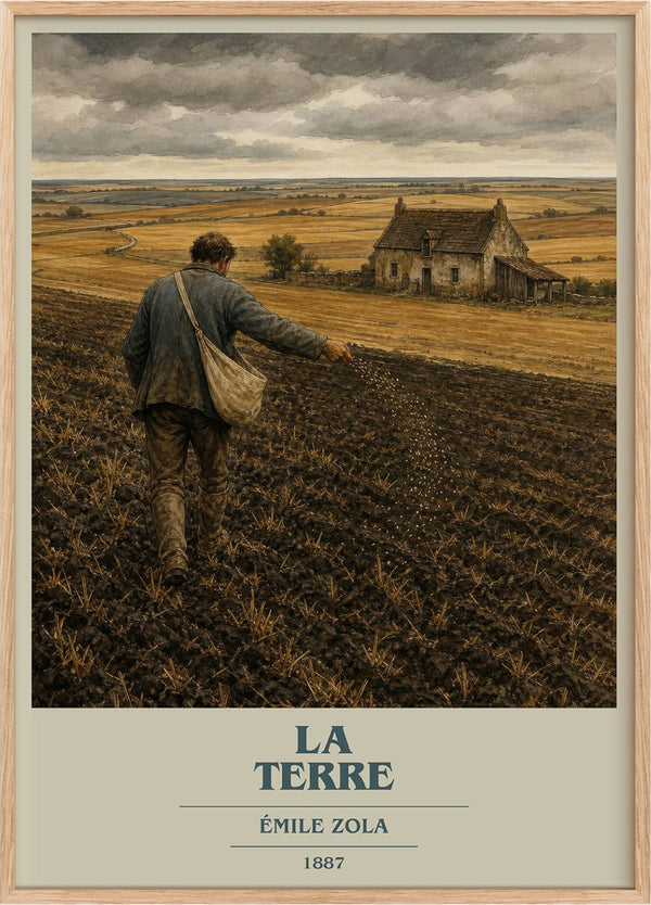 La Terre Book Cover Poster by Émile Zola