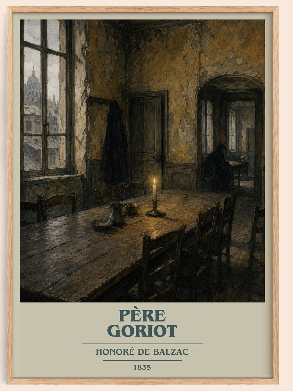Père Goriot book cover book poster by Honoré de Balzac – framed literary art print