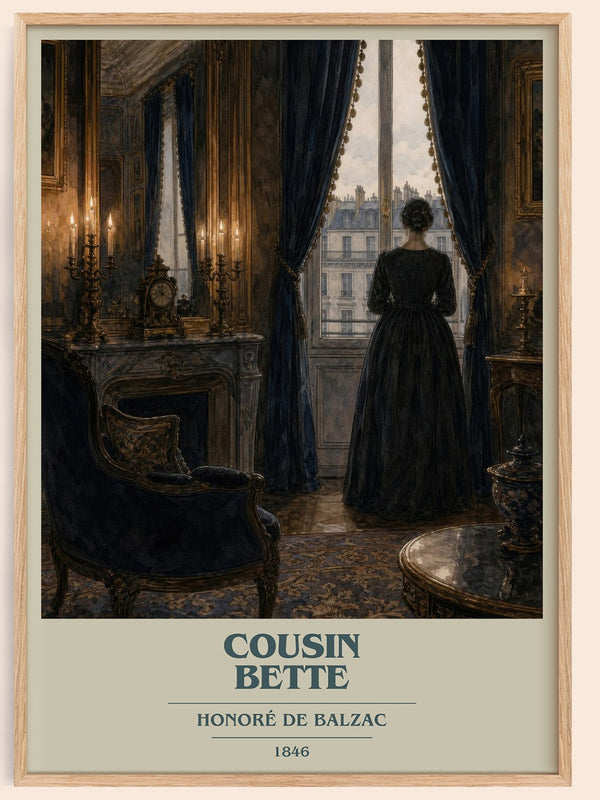 Cousin Bette book cover book poster by Honoré de Balzac – framed literary art print